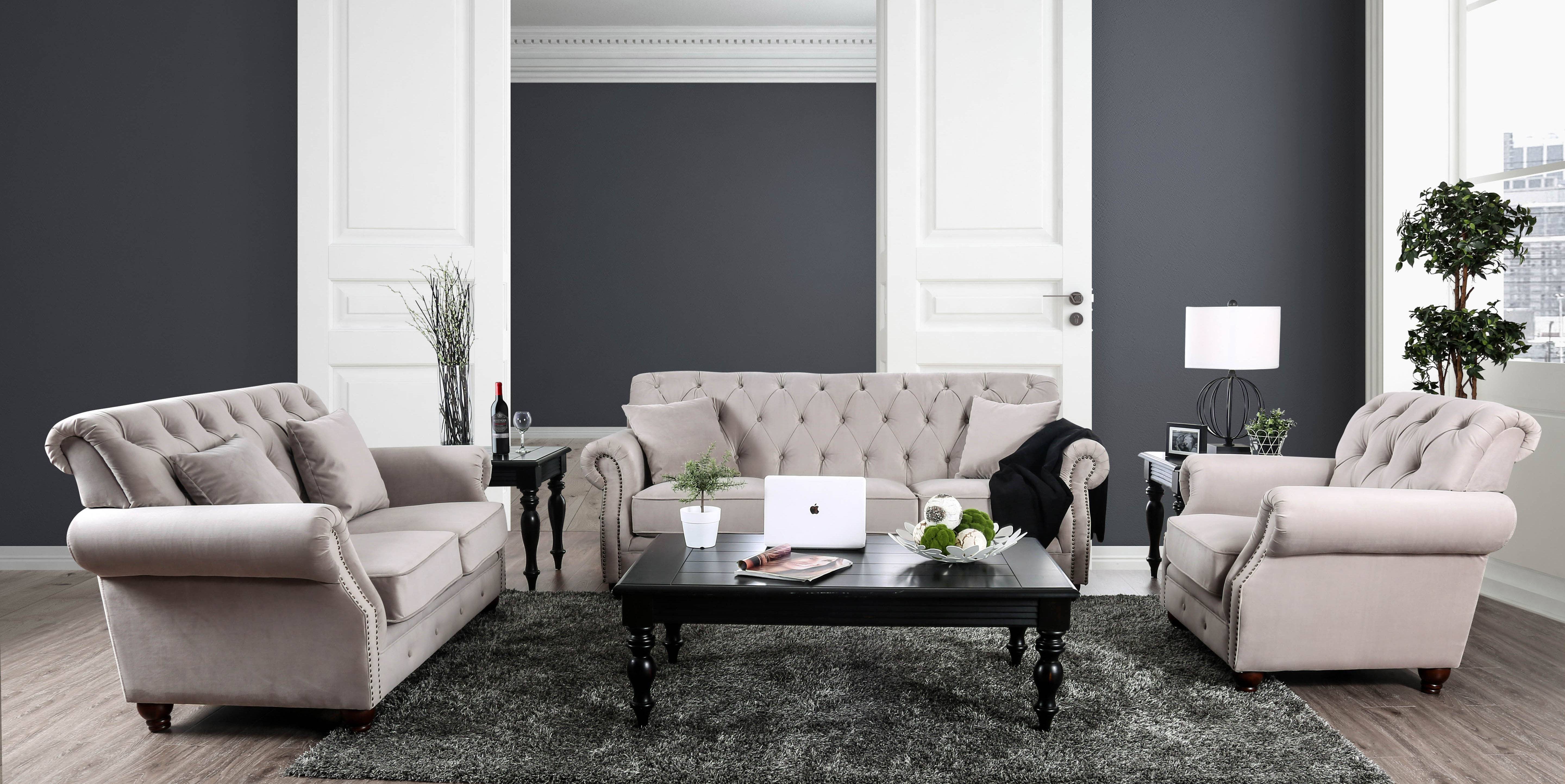 Belina Modern Victorian Upholstered Loveseat